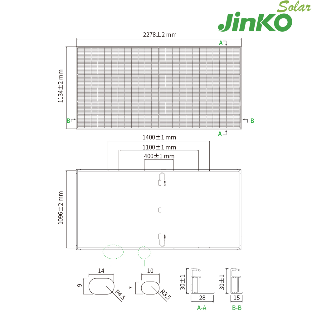 پنل خورشیدی jinko مونوفشیال 590 وات