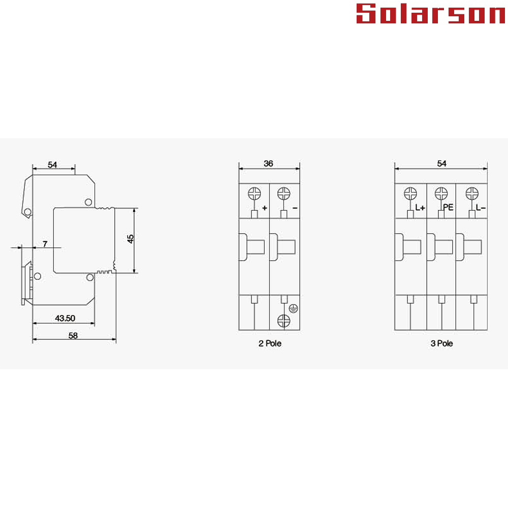 ابعاد ارستر خورشیدی solarson