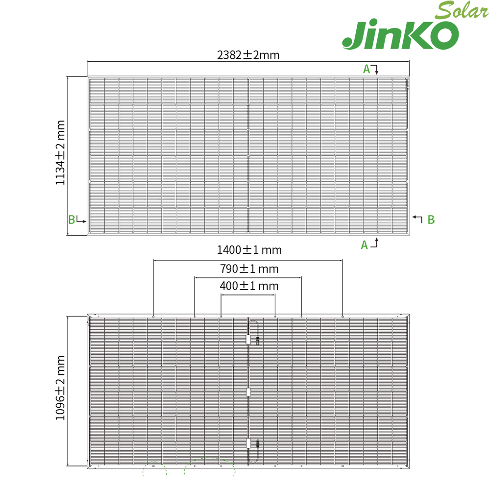 پنل خورشیدی 620 وات بایفشیال جینکو